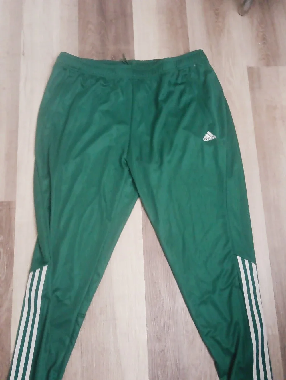 adidas Green Men's Size XXL Track Pants with White Side Stripes